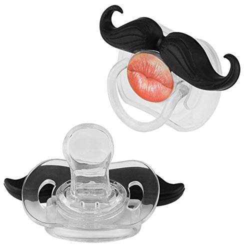Solifegoble Mustache Pacifier，Kissable Mustache Pacifier，Funny Baby Pacifier, Pacifier 0-6 Months, Bpa Free, 3 Pack #TOP4