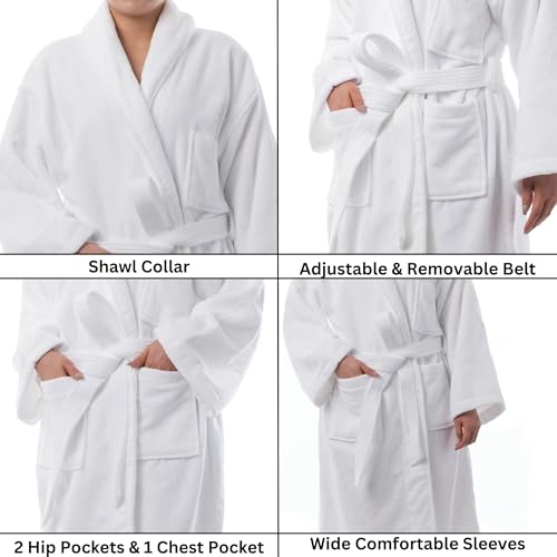 Alpine Swiss Blair Womens Cotton Terry Cloth Bathrobe Shawl Collar Velour Spa Robe3