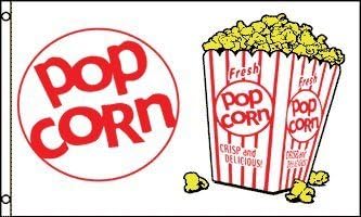 POPCORN FLAG, 3'x5' banner sign pop corn
