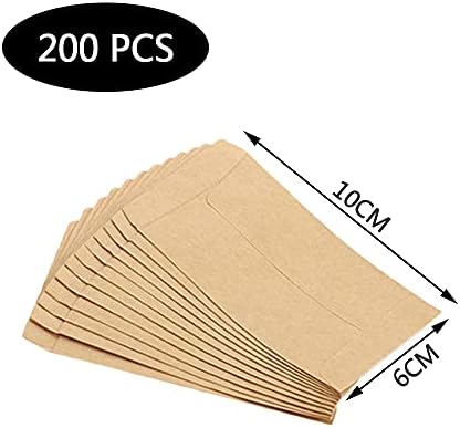 200 Pcs Kraft Paper Envelops Kraft Paper Brown Bags Brown Seed Packets Small Parts Envelopes for Packing Coin/Jewelry/Stamps