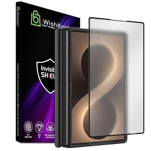 Image of Military Grade compatible with SmartPhone Tempered Glass screen protector guard | Scratch Resistance | 9H Hardness | Edge-to-Edge Protection | Easy Installation Kit | 0 Inch (Fold 8- Matte)