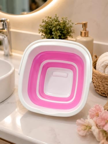 Image of DC DECORIO- Collapsible Silicone Bucket 5 Liter - Foldable Multipurpose Cleaning Bucket.Space-Saving Water Bucket for Home, Car & Outdoor
