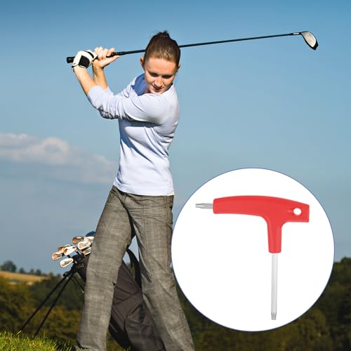 Golf Driver Tool Golf Torque Wrench Golfs Head Adjustment Tool T20 and T25 Dual Head Universal Golf-Wrench Tools Stainless Steel Plastic Golfs Club Driver Adjustment Tools Weights Shaft Adapter, Red