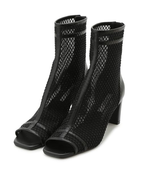 タグ付き☆snidel オープントゥメッシュショートブーティ ブラック Lサイズ SNIDEL（スナイデル）の「オープントゥメッシュショートブーツ