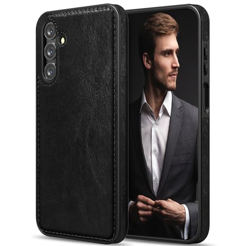 LOHASIC for Galaxy A15 4G/5G Case Leather, Premium Classic Design, Black