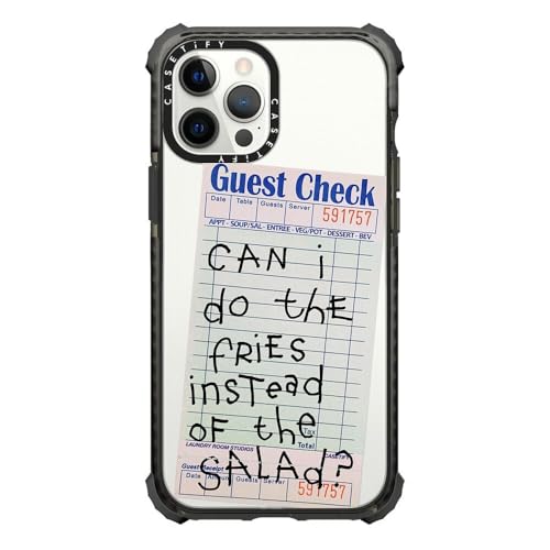 CASETiFY Ultra Impact Case for iPhone 12 Pro Max - The Fries Instead of Salad Case - Clear Black