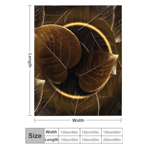 Couverture polaire plante d'or jeté de lit élégant pour chambre - 3