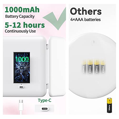 Vevetec Rechargeable Lighted Makeup Mirror, Portable Led Vanity Mirror, Dimmable, Magnifying Glass 1X/3X/7X Magnification, Touch Control,Travel Cosmetic Mirror #TOP5