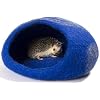 Twin Critters Handcrafted Hedgehog Cave Bed - KubbiHog - for Hedgies (Sonic Blue)