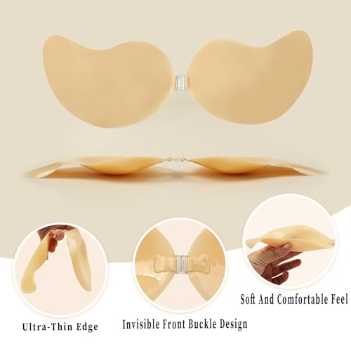 Cakes Cleavage Bra, Cakes Sticky Bra, Invisible Strapless Backless Push Up Self Adhesive Body Bras for Women 3 Colors4