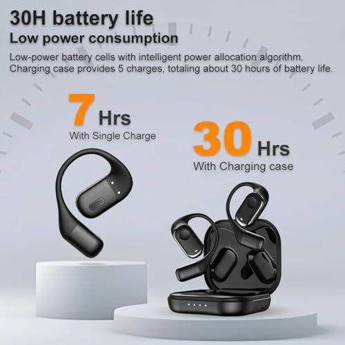 Image of True Wireless Stereo in Ear Earbuds with Environmental Noise Cancellation | Low Latency Gaming | Type-C Fast Charging | 30 Hours Long Playtime Charging Case | Bluetooth 5.3 Earbuds TWS[ Black ]