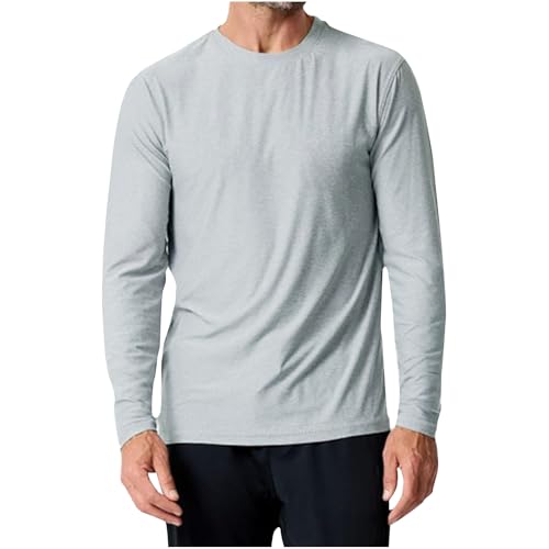 Men's Sun Protection Shirts Lightweight UV SPF 50 Rash Guard Long Sleeve Quick Dry Shirts Fishing Swimming Running