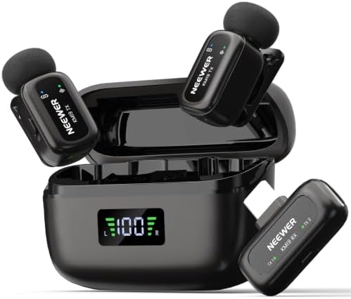 NEEWER KM19 Mini Lav Mic Compatible with iPhone 17 16 15, Black