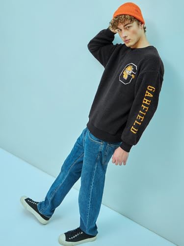 Image of Bewakoof X Garfield Men's Fluff Oversized Fit Sweatshirt | Sweatshirt for Man Winter Wear