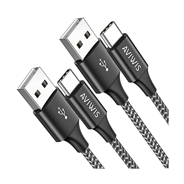 AVIWIS USB C Kabel [2Stück 2M] 3A Ladekabel USB C Nylon USB Typ C Kabel Schnellladekabel für Samsung Galaxy A21 A20 A12…