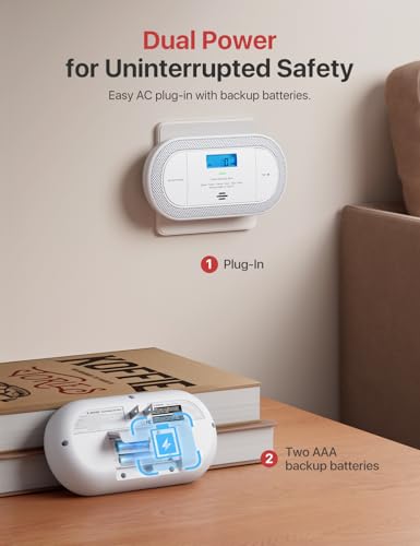 X-Sense Plug-in Carbon Monoxide Detector, with AAA Battery Backup, XC0C-SA, 1-Pack - Image 4