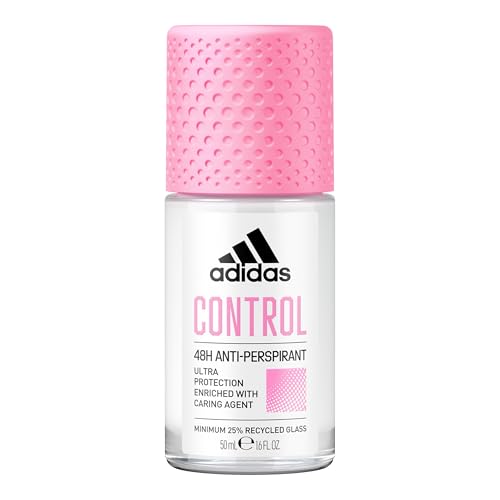 adidas Control Anti-Transpirant Deo Roll-On für sie, 72 Stunden Trockenschutz und langanhaltende Frische, vegan, 50 ml