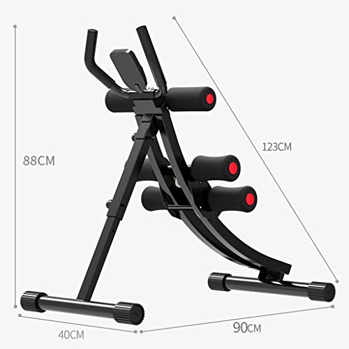 Ab Machine Exercise Equipment, Mosunx Foldable Sit Up Bench Adjustable Workout Bench Fitness Equipment for Home Gym, Abdominal/Hyper Back Extension Bench (Maximum Capacity 331 Pounds, Black - Red)