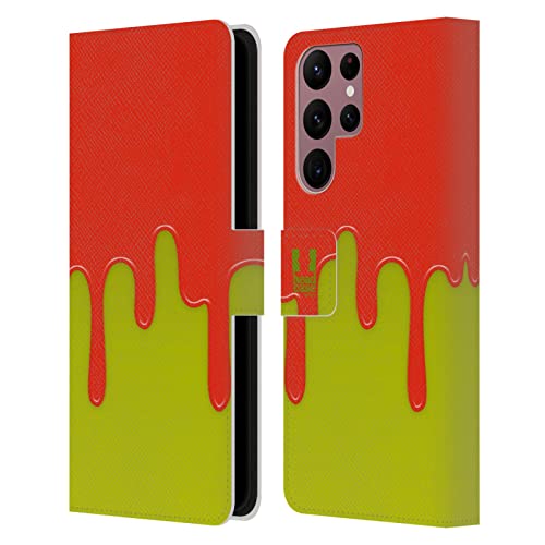 Étui portefeuille en cuir Samsung S22 Ultra Head Case Designs orange