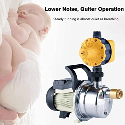 1/2 HP On Demand Household Water Booster Pump Pressure Increase 14GPM 110V Shallow Well Water Pump High Volume Irrigation Pump for Lawn Sprinkler System Self Priming Power Water Pump for Home by TDR Venus - Image 4