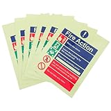 Anneome 6 Stück Nachleuchtende Aufkleber Gebäude Brandschutzschild Hotel Brandschutzhinweis Brandschutzplan Aufkleber Brandschutzschild Fabrik Brandschutzaufkleber Kommerzielles