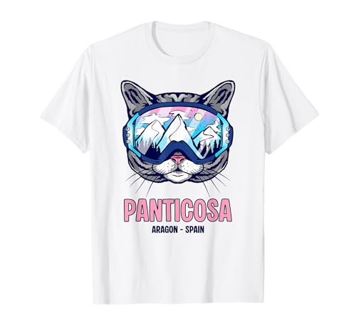 Gafas de esquí de Gato Panorama de montaña Panticosa Camiseta