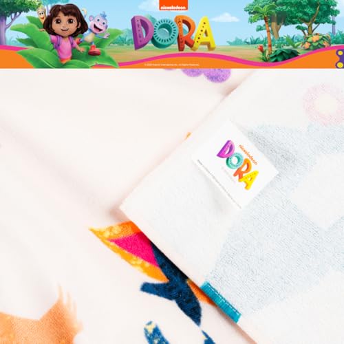 Image of Dora The Explorer Kids Super Soft Bath /Pool /Beach Soft Cotton Terry Hooded Towel Wrap, 24 in x 50 in, (Officially Licensed Product) by Franco