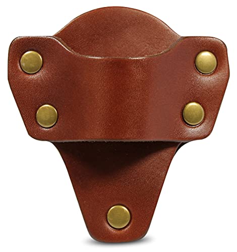 American Bench Craft Tactical Leather Flashlight Holster, Flashlight Holder, Tactical Flashlight Belt Holster, fits Maglite Mag-Tac CR123, Streamlight PolyTac 88850, Fenix PD35 and More (Brown)