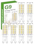 tuare G9 LED Bulb, Cool White 6000K G9 LED Bulbs, 5W 560LM Capsule Bulb LED, Non Dimmable Energy Saving Light for Chandelier, Ceiling Lights, Wall Light, Crystal Lamp, Fan - 6 Packs