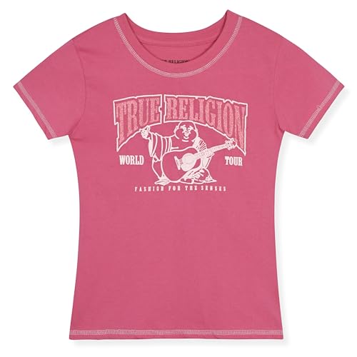 Image of True Religion Girls Jeans Shorts Set Girls Denim Short and Fashion Tee Shirt Clothing Set for Kids