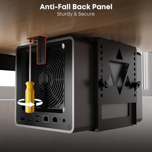 Image of PUTORSEN Under Desk Mini PC Mount NAS Mount Bracket Holder, Height and Width Adjustable CPU Holder for Mac mini Desktop Computer, Mini PC, Small Form Factor Desktop Tower