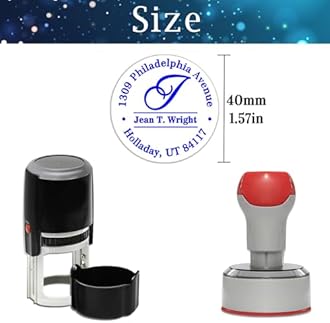 Custom Round Stamp Personalized Library Book Stamps Customized Self-Inking Rubber Stamp with Name Text Logo Create Your Own Stamp