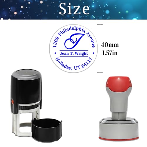 Custom Round Stamp Personalized Library Book Stamps Customized Self-Inking Rubber Stamp with Name Text Logo Create Your Own Stamp