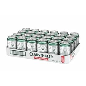 Clausthaler Original Alcohol Free Beer - Case 24 x 330ml, <0.5% Cans | Lager | Vegan, Low Calorie | Ingredients: Water, Barley, Malt & Hops – Clausthaler
