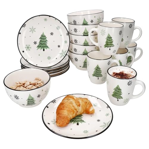 MamboCat Weihnachtsbaum 18tlg Frühstücksset I Je 6x kleine...