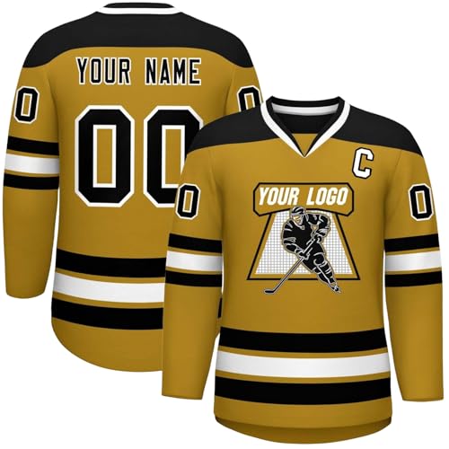 Genérico Camisetas de Hockey sobre Hielo Personalizadas, diseña tu Propia Camiseta de Hockey sobre Hielo Personalizada con tu Nombre/Equipo/número, Regalos para niños y Adultos (Estilo 3)