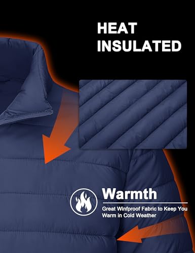 Image of CRYSULLY Men's Puffer Jacket Full Zip Warm Jacket Windproof Water Resist Jackets Winter Insulated Coat
