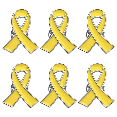 EMORBALS Yellow Ribbon Pin Hostages Israel 6 Pack Bring Them Home Pins Set Safety Clip Design Alloy Material(6Pcs)