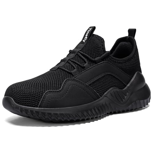 Image of Tinefiy Steel Toe Shoes for Women Lightweight Comfortable Slip On Safety Work Sneakers Cushion Puncture Proof Shoes Indestructible Shoe