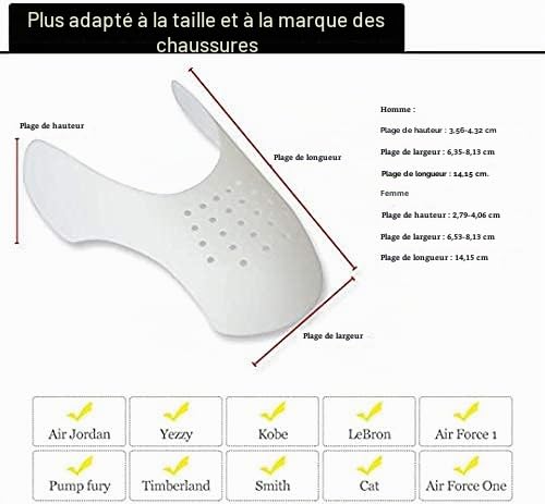 Jdomall 2 paires de chaussures pli protecteur boîte à orteils, prevenir les chaussures de sport pliprotecteur pour femme - Blanc- Taille S (35-40) – vue 2