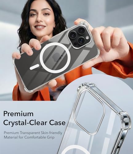 Image of Jkobi Shockproof Crystal-Clear Back Cover for Apple iPhone 15 Pro (Magsafe Wireless Support | Drop & Camera Protection | Hard Polycarbonate)