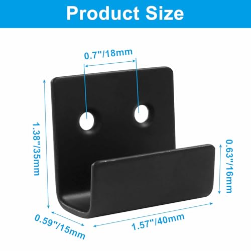 Image of Bivethoi 10 Pcs Tile Display Wall Hanger, Medium Size, Black | Stainless Steel, Wall Mount Brackets Hook, Heavy Duty, For Mirrors, Picture Frame Ceramic Wall Display