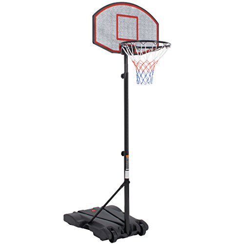 Ultrasport Canasta de baloncesto, canasta estable y transportable, altura regulable de 165 a 205 cm, canasta de baloncesto para niños y adultos, de plástico de alta calidad, base para rellenar