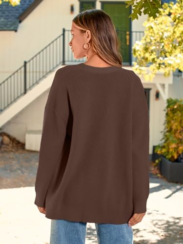 Image of LILLUSORY Women Oversized Cardigan Sweater 2025 Fall Outfits Cloth Fashion V Neck Knit Button Front Casual Trendy Tops