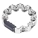 Tambourine Double Row Floral Design Percussion Jingles Hand Instrument for Party Performance (Silver)