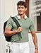 COOFANDY Mens Summer Shirts Ribbed Short Sleeve Casual Tee Crewneck Undershirts Knit Tshirt Light Green