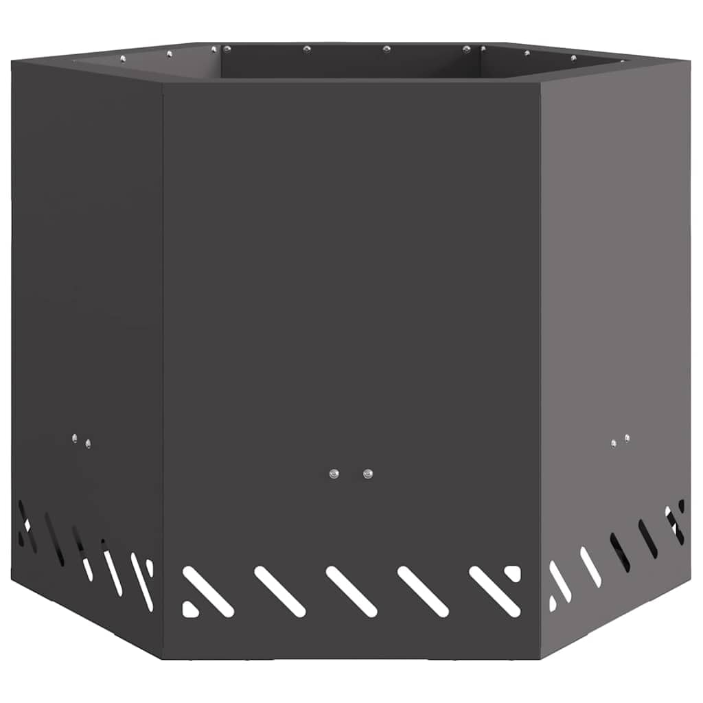 Rauchfreier Feuerkorb Schwarz aus Stahl 58 x 58 x 51 cm, Outdoor Garten Terrasse Kaminofen für gemütliche Wärme und stilvolle Flammen, ideal für Terrasse und Innenhof Ambiente