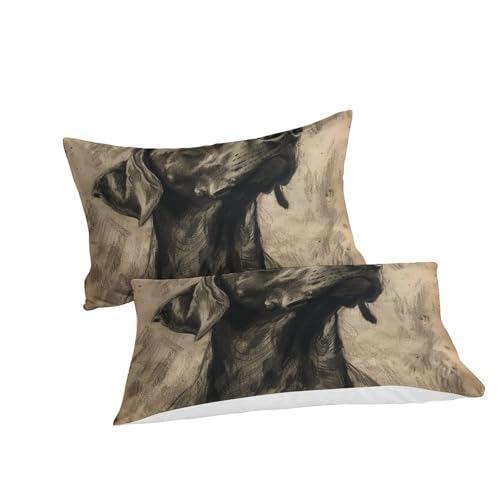 Housses de couettes chien Rowena en microfibre douce avec 2 taies 140x200cm - 3