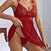 TANGNADE Women Lingerie Lace Babydoll Strap Chemise Halter V Neck Sleepwear Dress Wedding Lingerie for Bride Sexy Lingerie For Women Red M