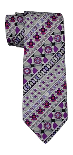 Cravate Emilio Pucci en soie motif géométrique multicolore chic